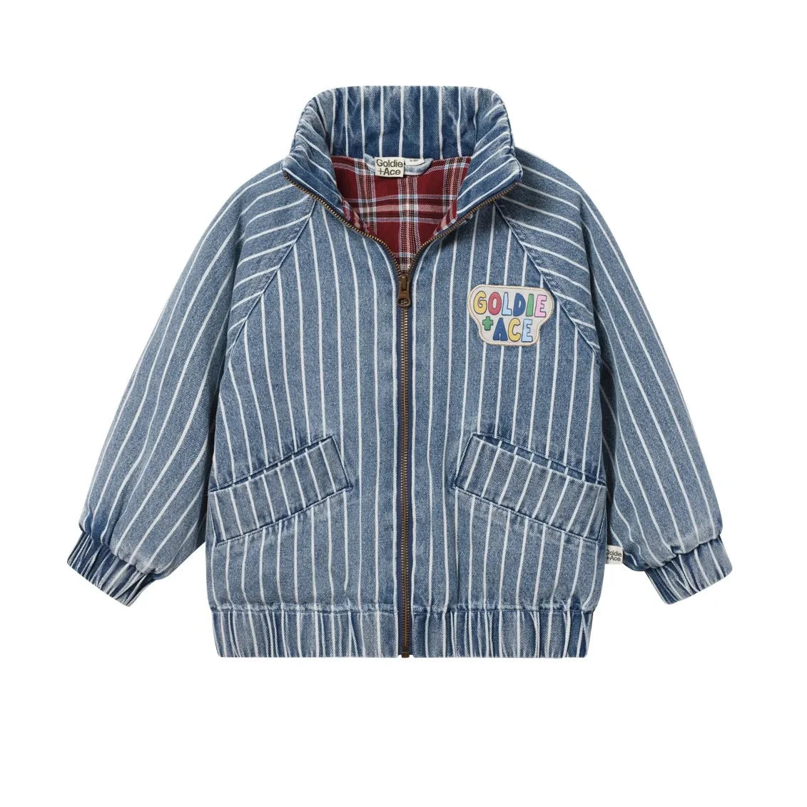 Goldie + Ace - Çizgili Denim Ceket | Mavi