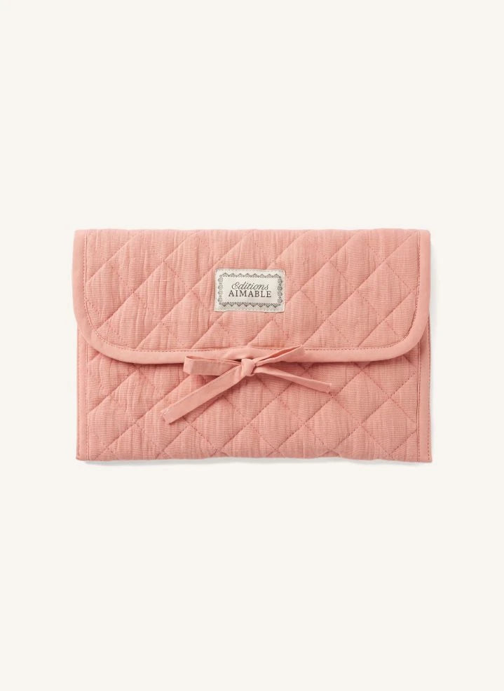 Editions Aimable - Palmyre baby changing bag | Dusty Pink Muslin
