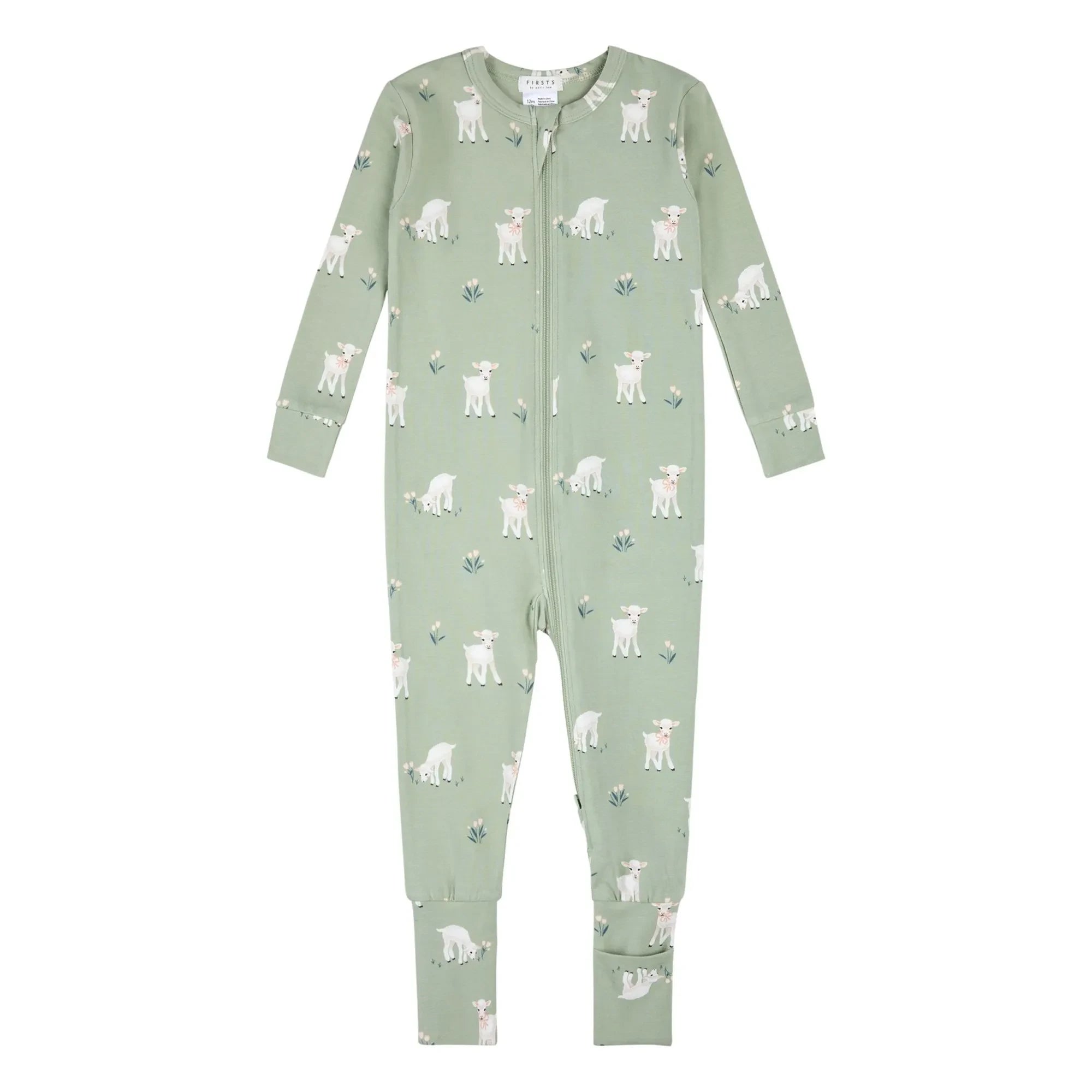 Petit Lem - Organic Cotton and Modal Lamb Leather Convertible Pajamas | Green