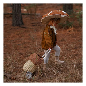Olli Ella - Wheel Rattan Basket Champignon