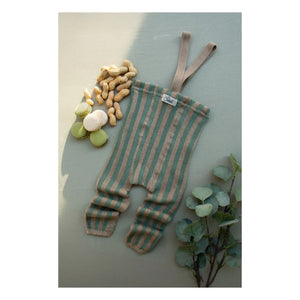 Silly Silas - Striped Organic Cotton Socks with Suspenders and No Feet | Green