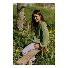 Yuki - Organic Cotton Thick Sweater | Olive