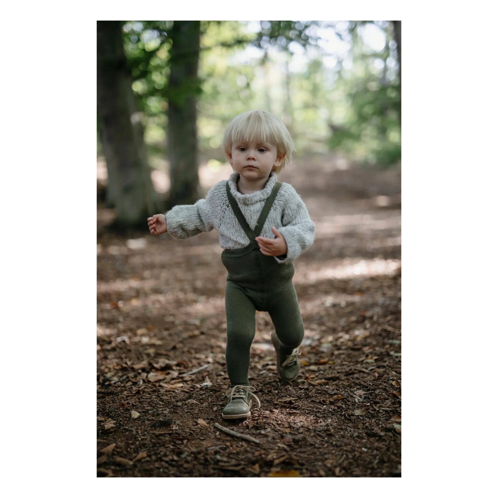 Silly Silas - Organic Cotton Strappy Tights | Green