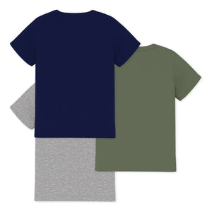 Petit Bateau - 3'lü Düz Tişört Seti | Haki