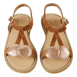 Emile and Ida - Cherry Leather Sandal | Gold