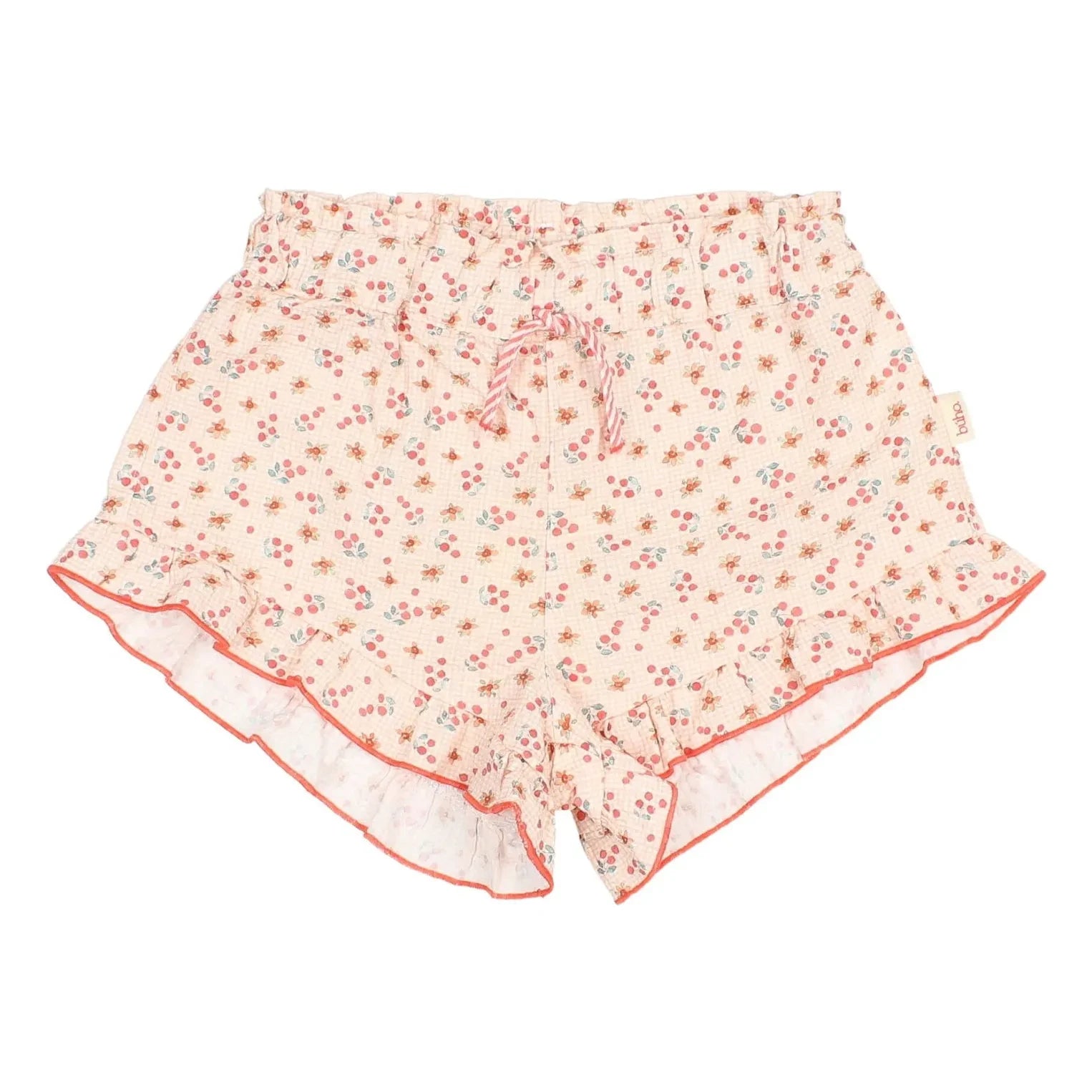Búho - Checkered Floral Shorts | Peach