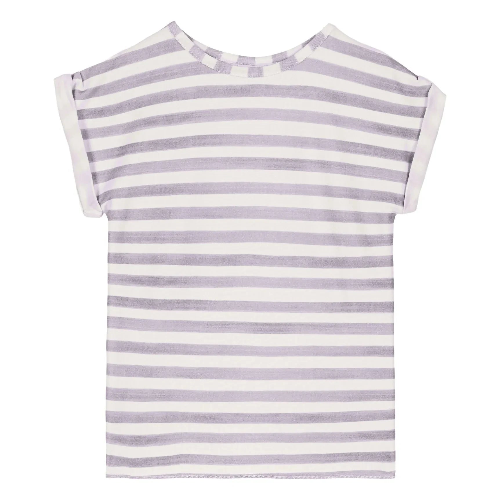 Studio Bohème - Bama Striped Organic Cotton T-Shirt | Lavender