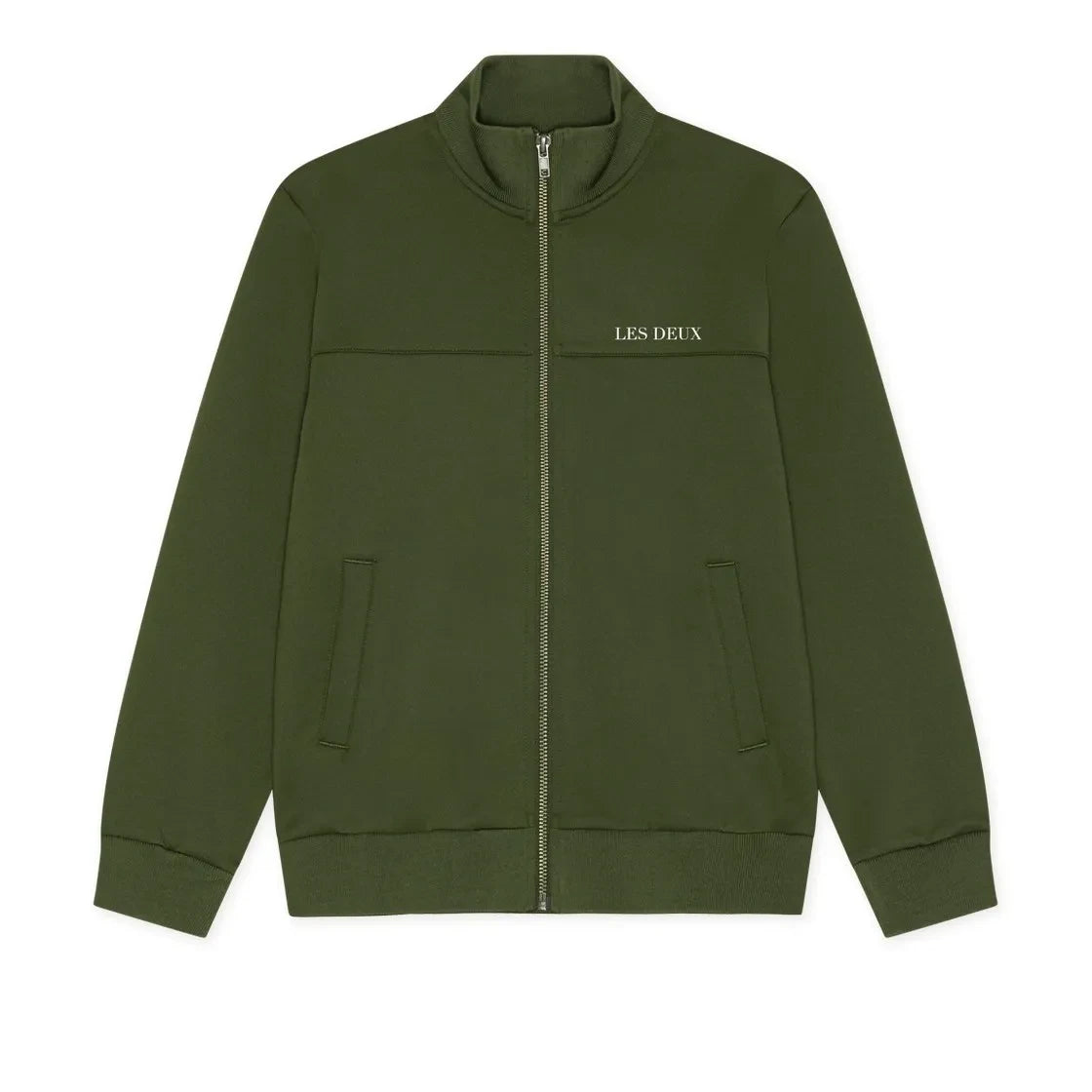 Les Deux - Signature Zip Jacket, Made from Two Recycled Fibers | Khaki