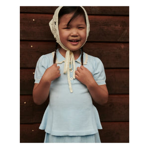 Copenhagen Colors - Organic Cotton Polo Shirt with Dotted Collar Detail | Ice Blue