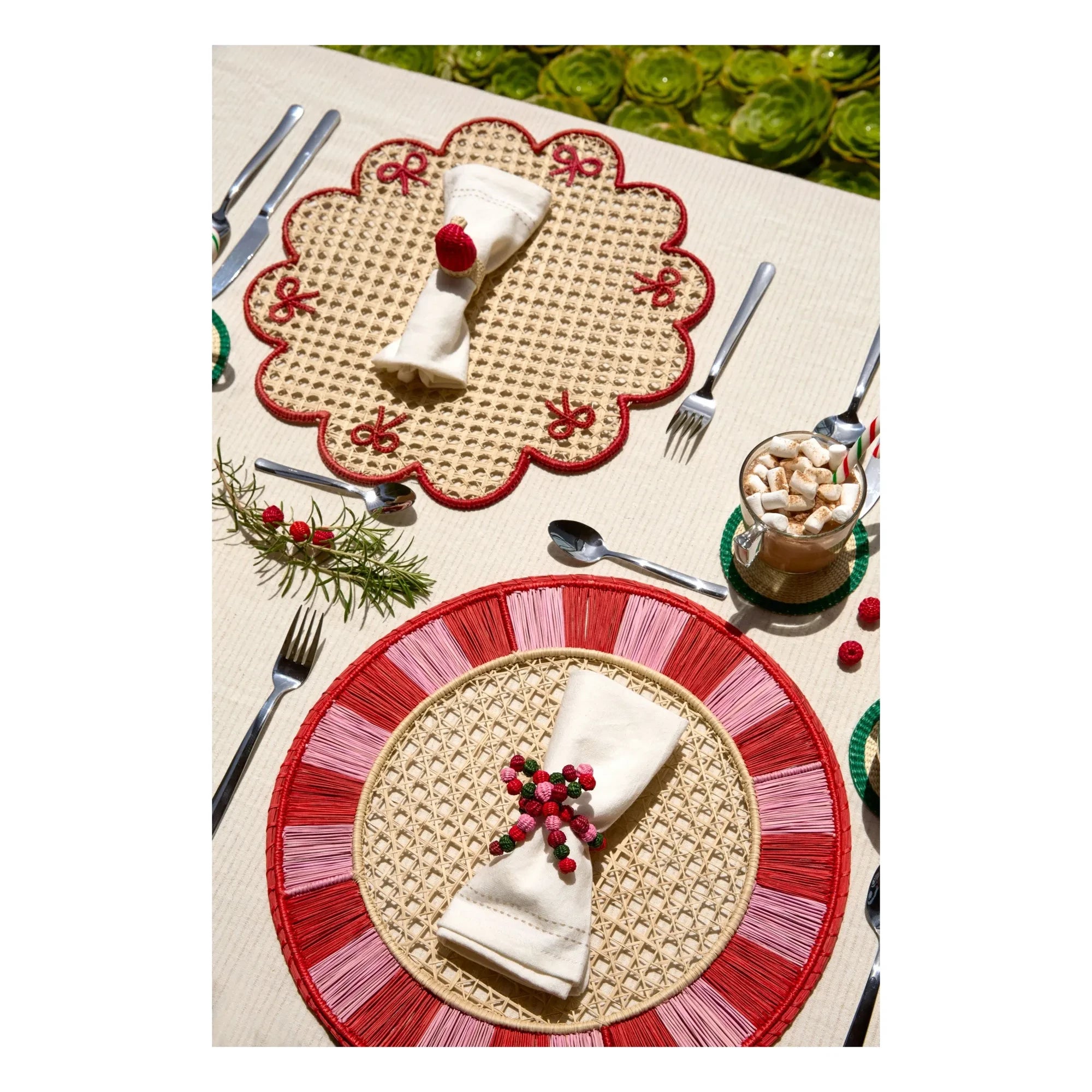 Coro Cora - Wavy American Placemat | Red