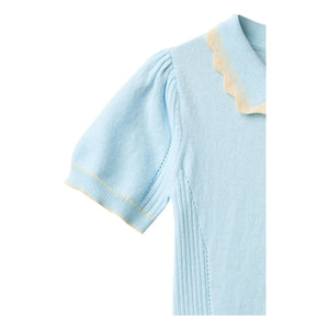 Copenhagen Colors - Organic Cotton Houndstooth Dress | Ice Blue