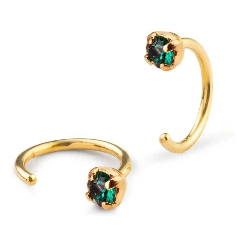 April Please - Dimitri Earrings | Emerald Green