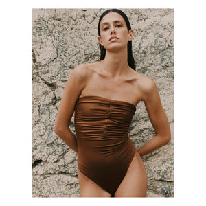 Vanessa Sposi - Bustier One-Piece Swimsuit | Chocolate