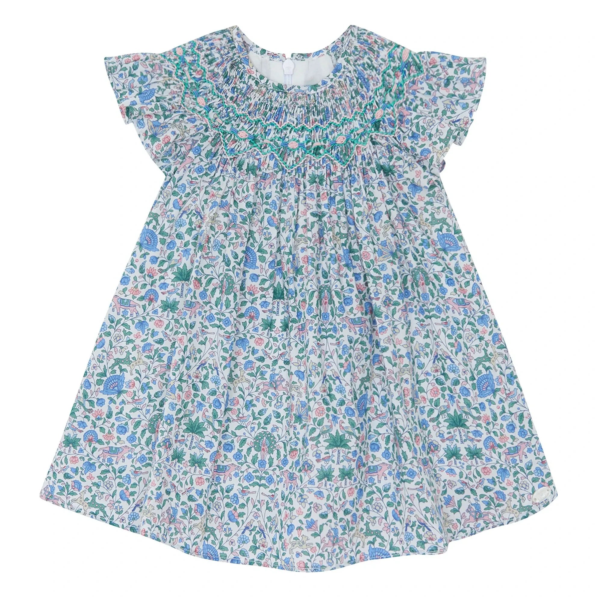 Tartine et Chocolat - Liberty Baby Gathered Dress | White