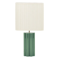 The Socialite Family - Gioia Lake Wooden and Pleated Cotton Table Lamp - EU Version (220 V) | Almond Green
