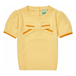FUB - T-Shirt with Knotted Thin Knit Organic Cotton Baby | Light Yellow