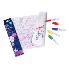 Superpetit - Mini reversible coloring mat with 4 felt-tip pens - Mermaid
