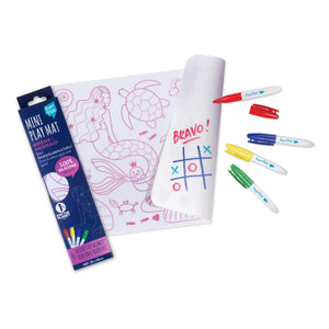 Superpetit - Mini reversible coloring mat with 4 felt-tip pens - Mermaid