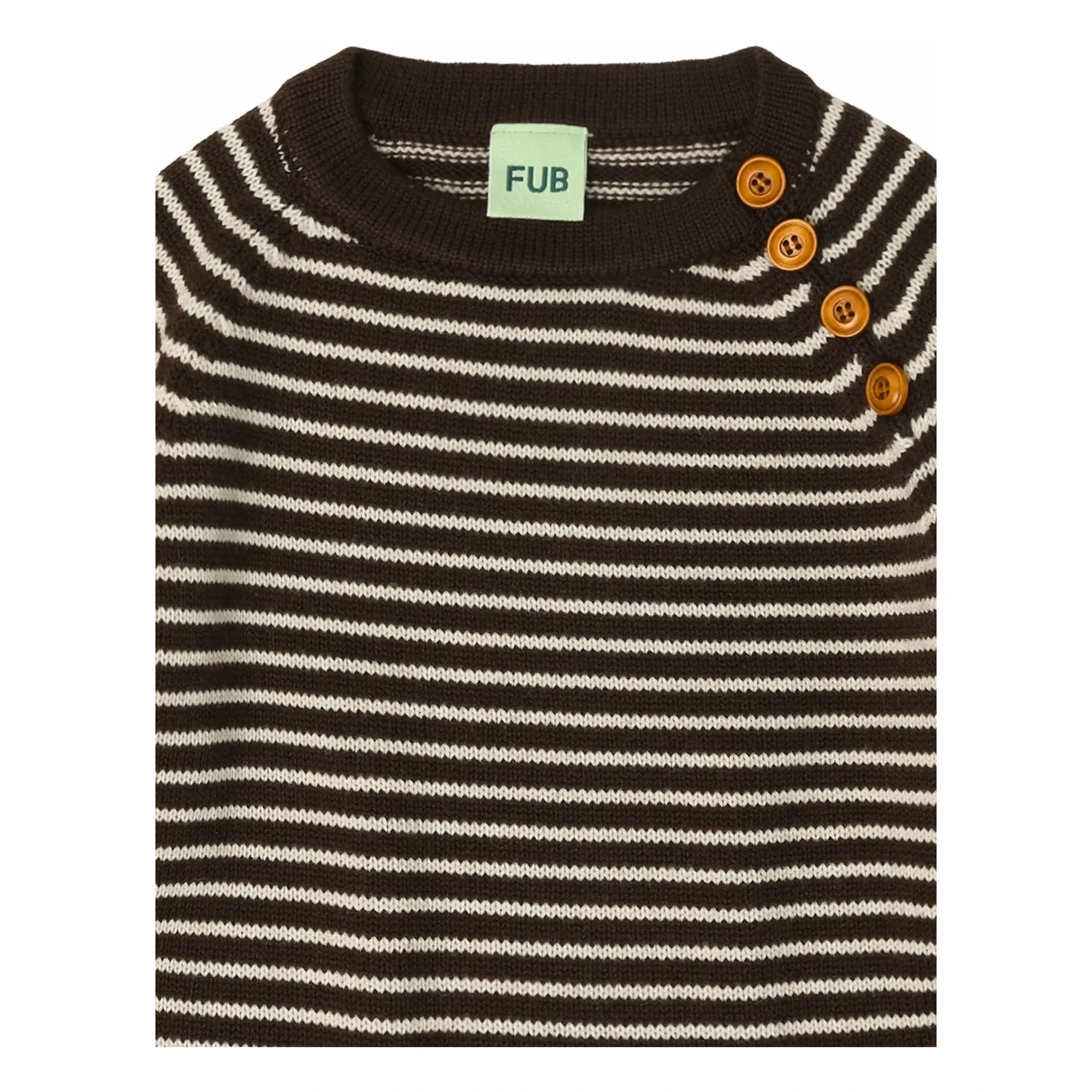 FUB - Striped Merino Wool Sweater | Brown