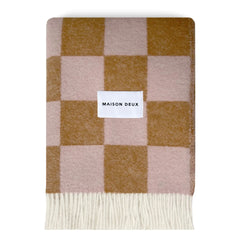 Maison Deux - Damier yün battaniye | Terracotta