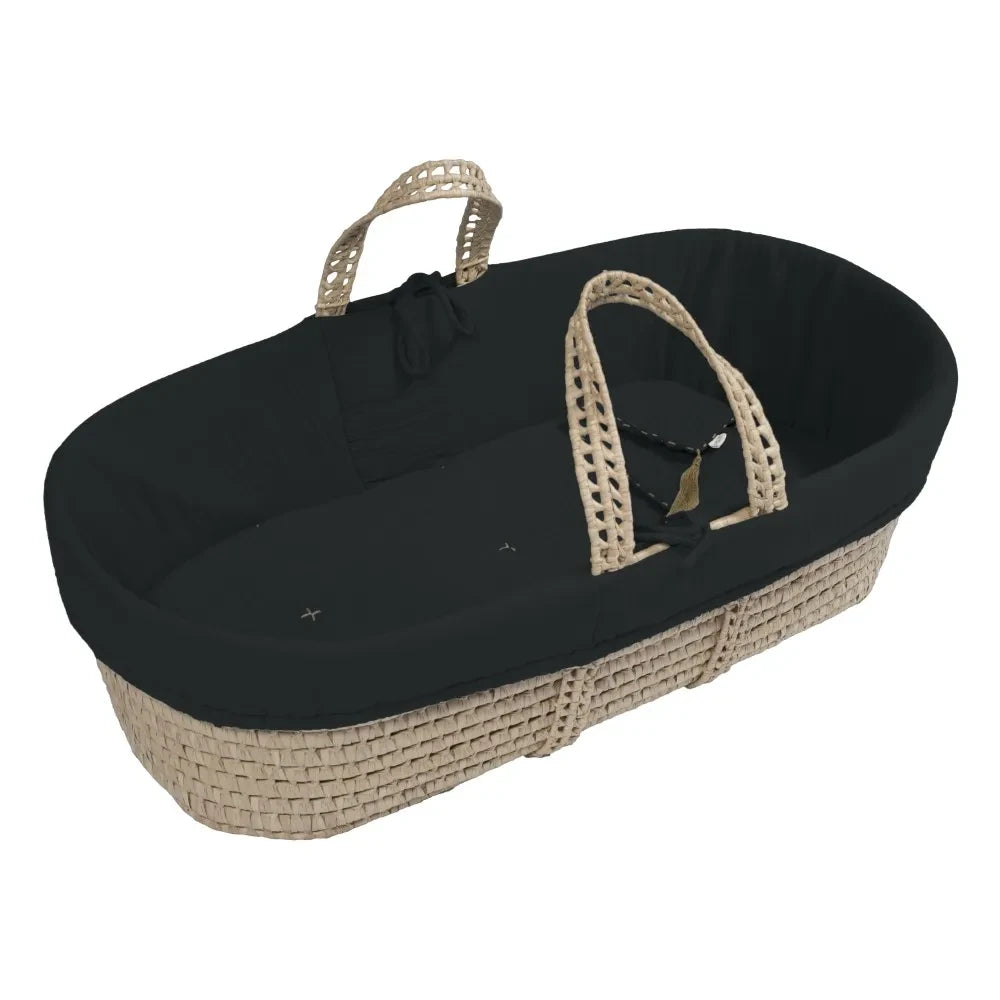 Numero 74 - Organic Cotton Moses Basket Bedding Set | Dark Gray S021