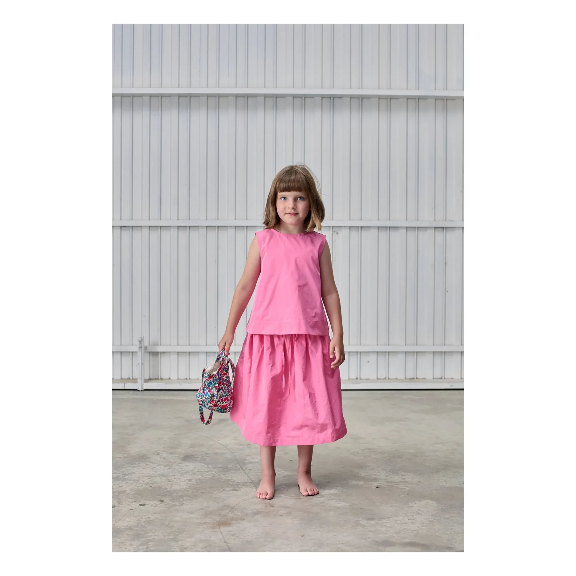 Tangerine - Gathered Waist Midi Skirt | Pink