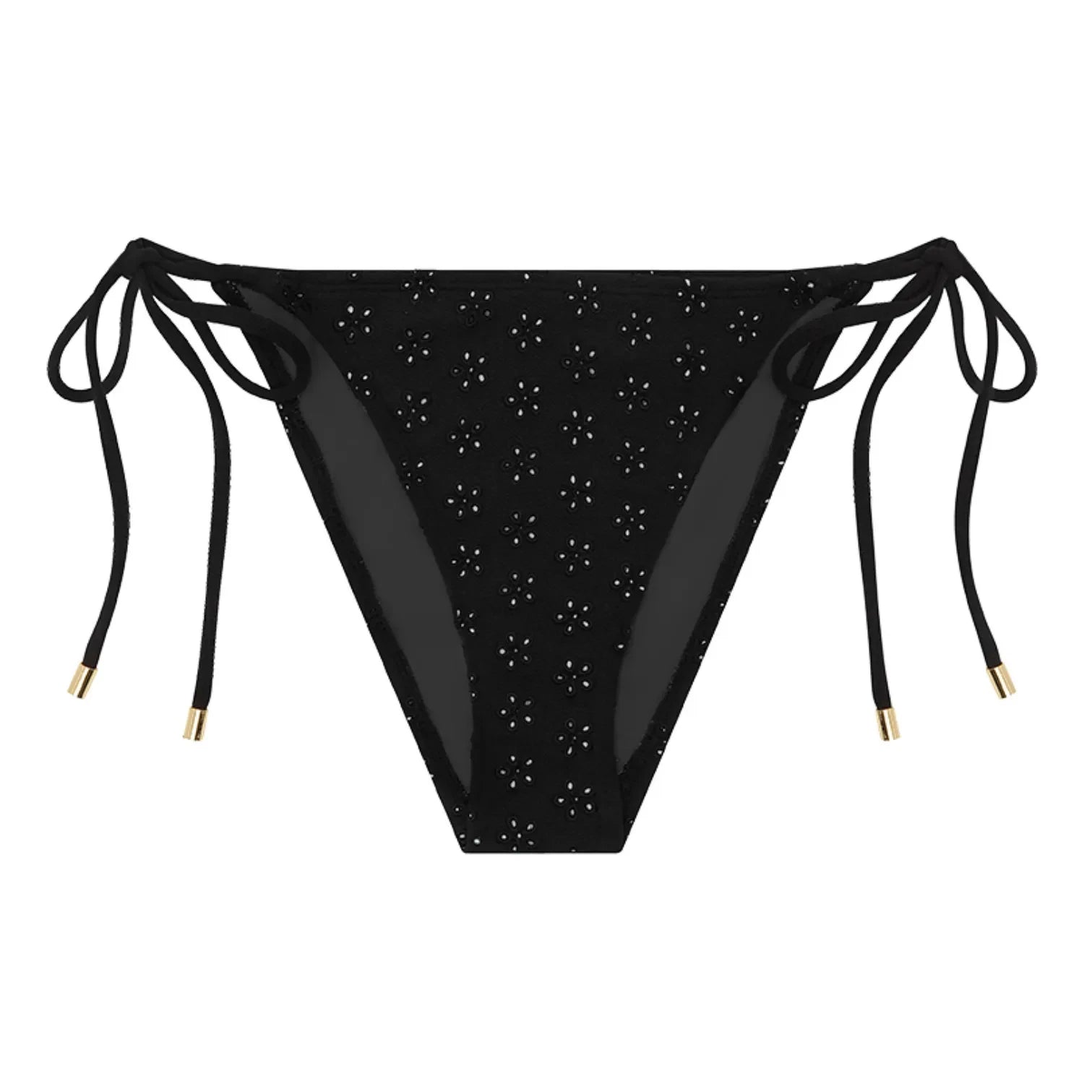 Peony - Embroidered Tanga Brief | Black