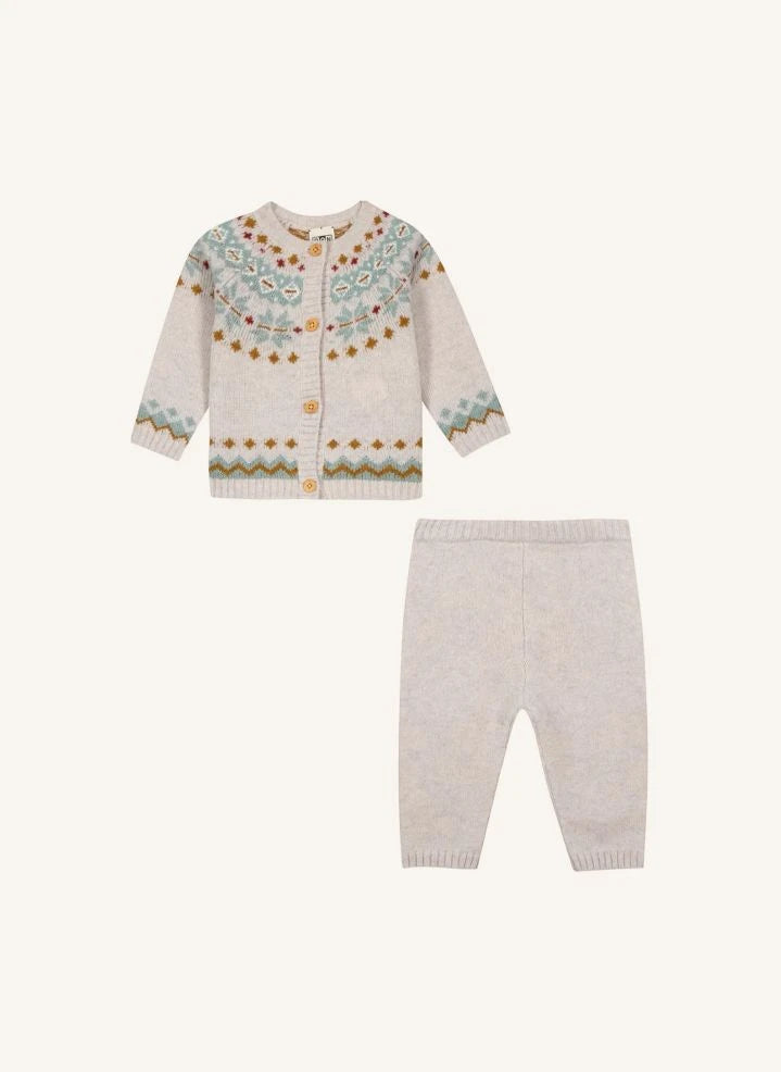Bonton - Toudou Cardigan and Tights Set | Chalk