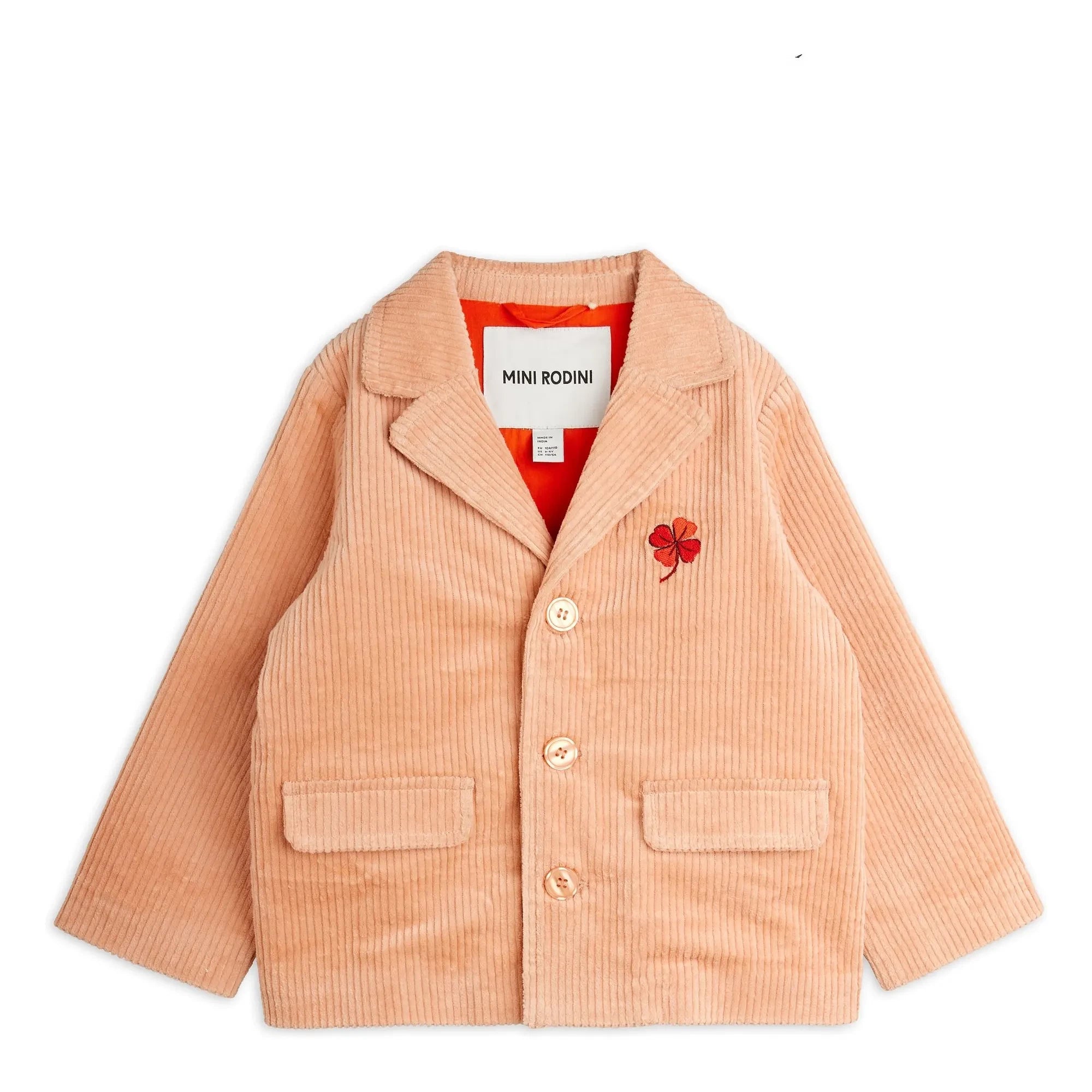 Mini Rodini - Clover Velvet Jacket | Coral