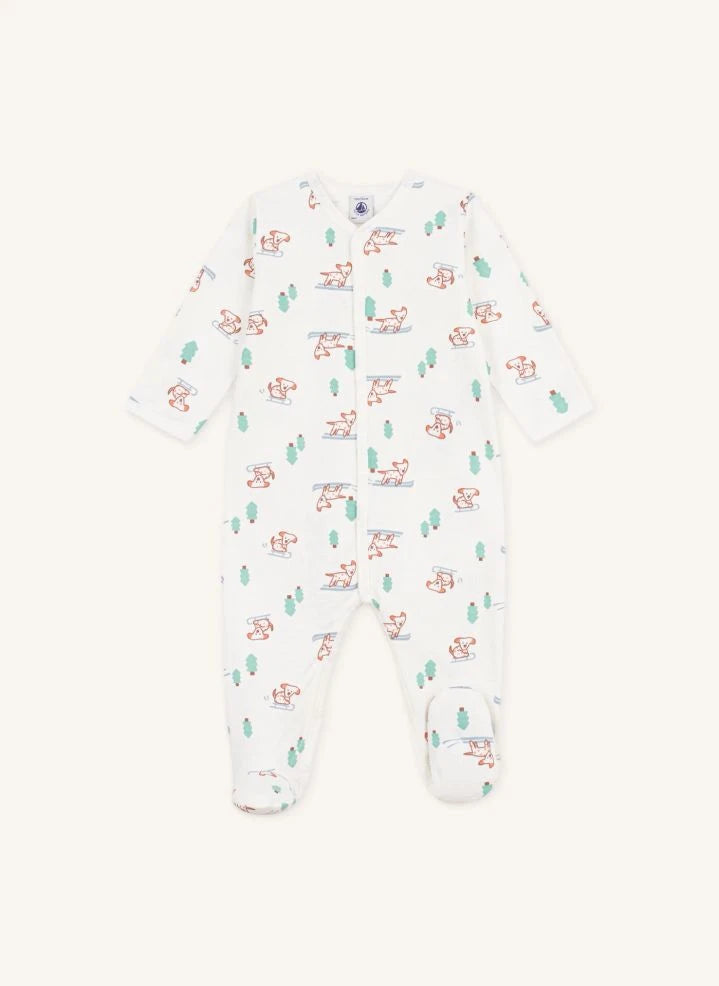 Petit Bateau - Dogs Organic Cotton Sleeping Bag | White