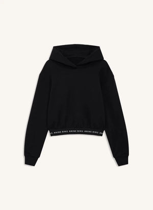 Anine Bing - Dany Cropped Cotton Sweatshirt | Black