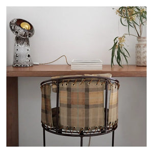 Honoré - Palmer Chair, Checked Velvet | Caramel