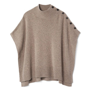 Bompard - Cashmere Buttoned Cape | Beige