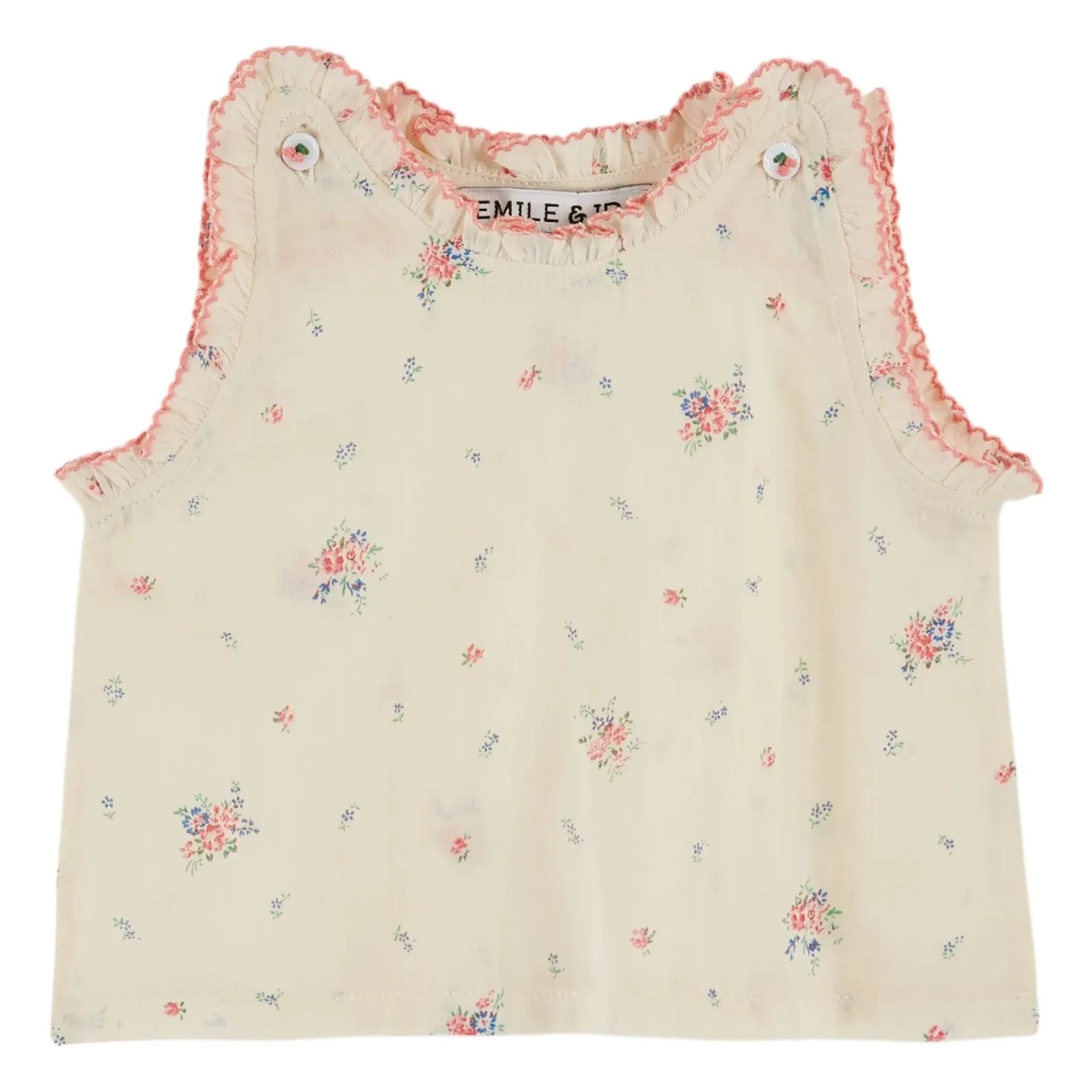 Emile et Ida - Organic Cotton Flower Top | Cream