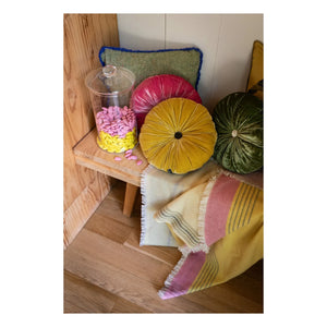 Le Monde Sauvage - Goa Silk Velvet Pillow | Yellow