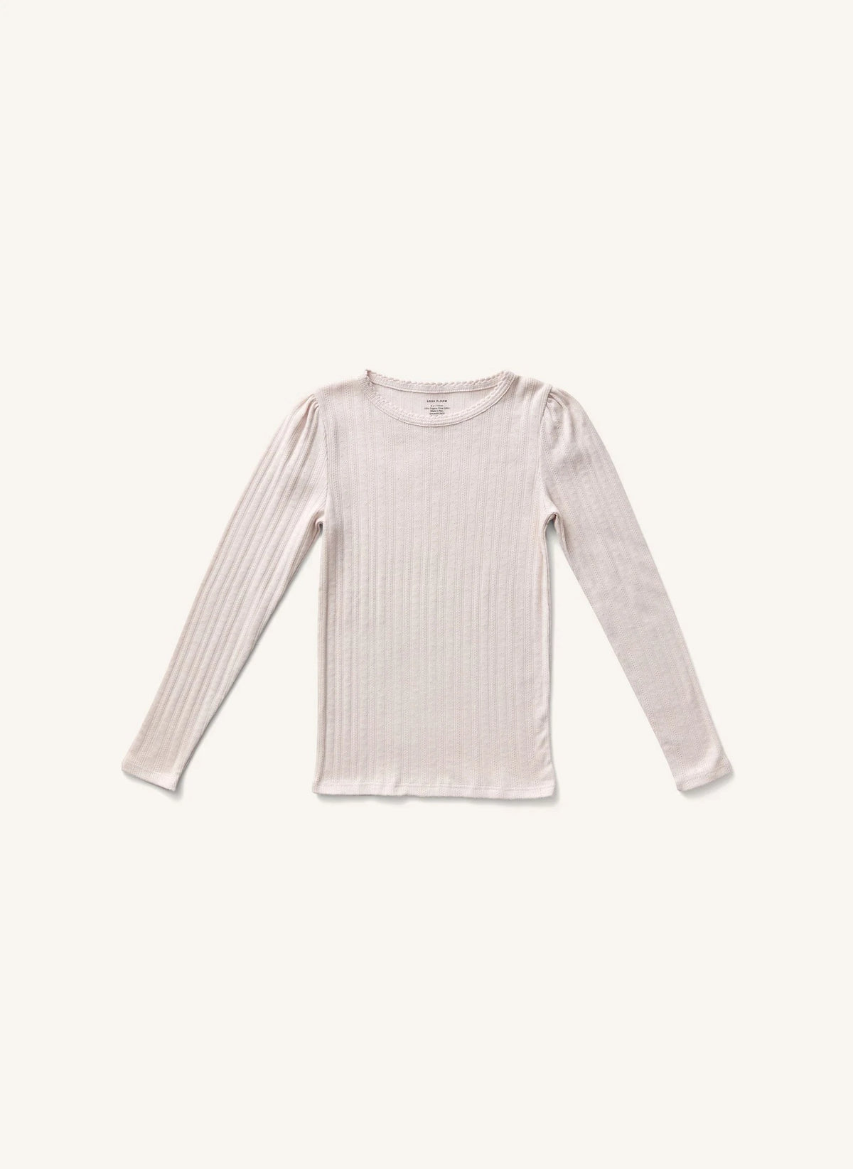 Soor Ploom - Pointelle Knit T-Shirt | Pale Pink