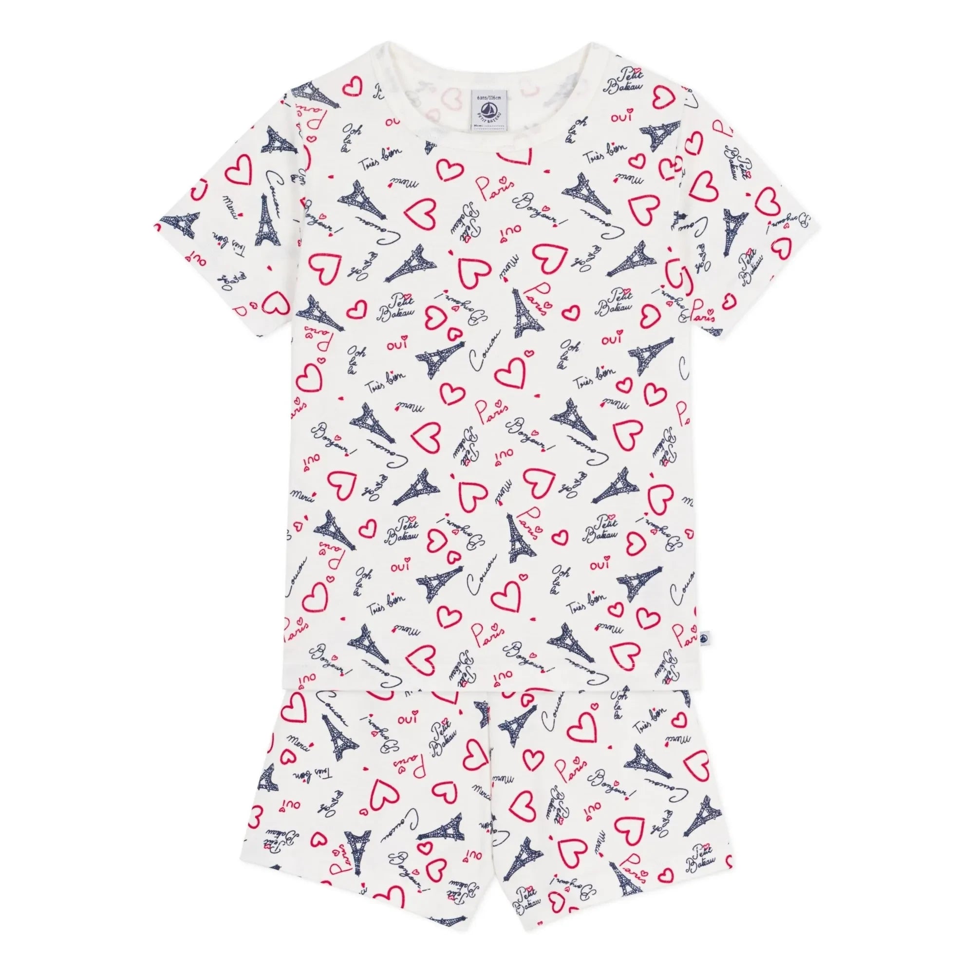 Petit Bateau - Paris Pajama Shorts | White