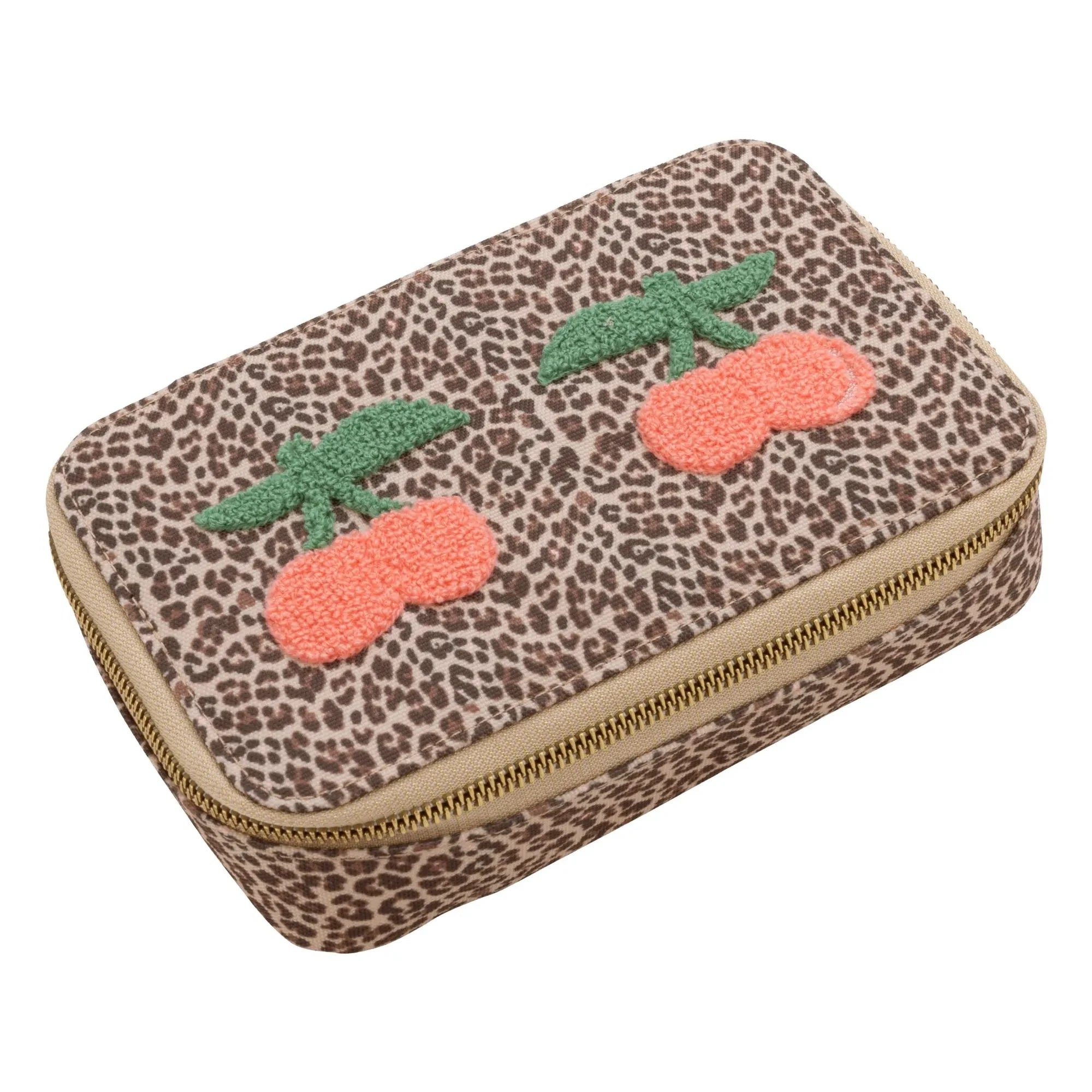Jeune Premier - Large Pencil Case Leopard Cherry | Beige