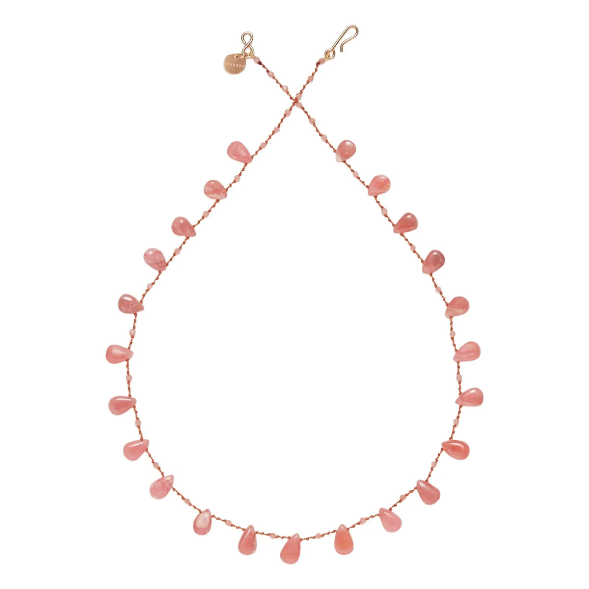 Ivarene - Cheremoya Drop & Bead Necklace | Rhodochrosite