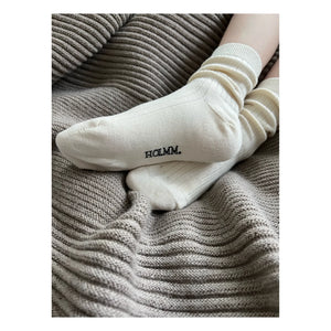 Holmm - Max Open Knit Cashmere Socks | Cream