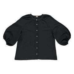 Poudre Organic - Onager Blouse Double Layer Cotton Gauze Cloth - Women's Collection | Black