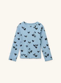 Liewood - Nieve Textured Heart T-Shirt Organic Cotton | Blue