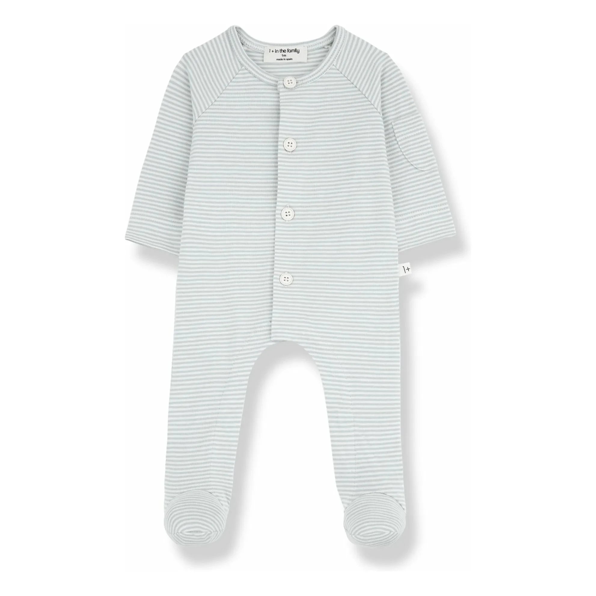 1+ in the family - Philipe Organic Cotton Jumpsuit | Gray-Blue