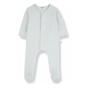 1+ in the family - Philipe Organic Cotton Jumpsuit | Gray-Blue
