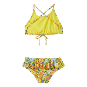 Fabula - 2-Piece Ruffled Floral Swimsuit | Yellow