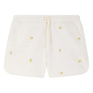 Bonpoint - Caroline Cherries Organic Cotton Fleece Shorts | Ecru