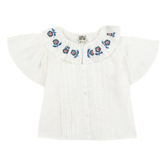 Bonton - Nancy Embroidered Collar Blouse | Ecru