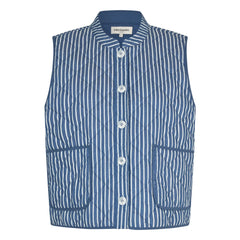 Lollys Laundry - Cairo Stripes Sleeveless Jacket | Blue