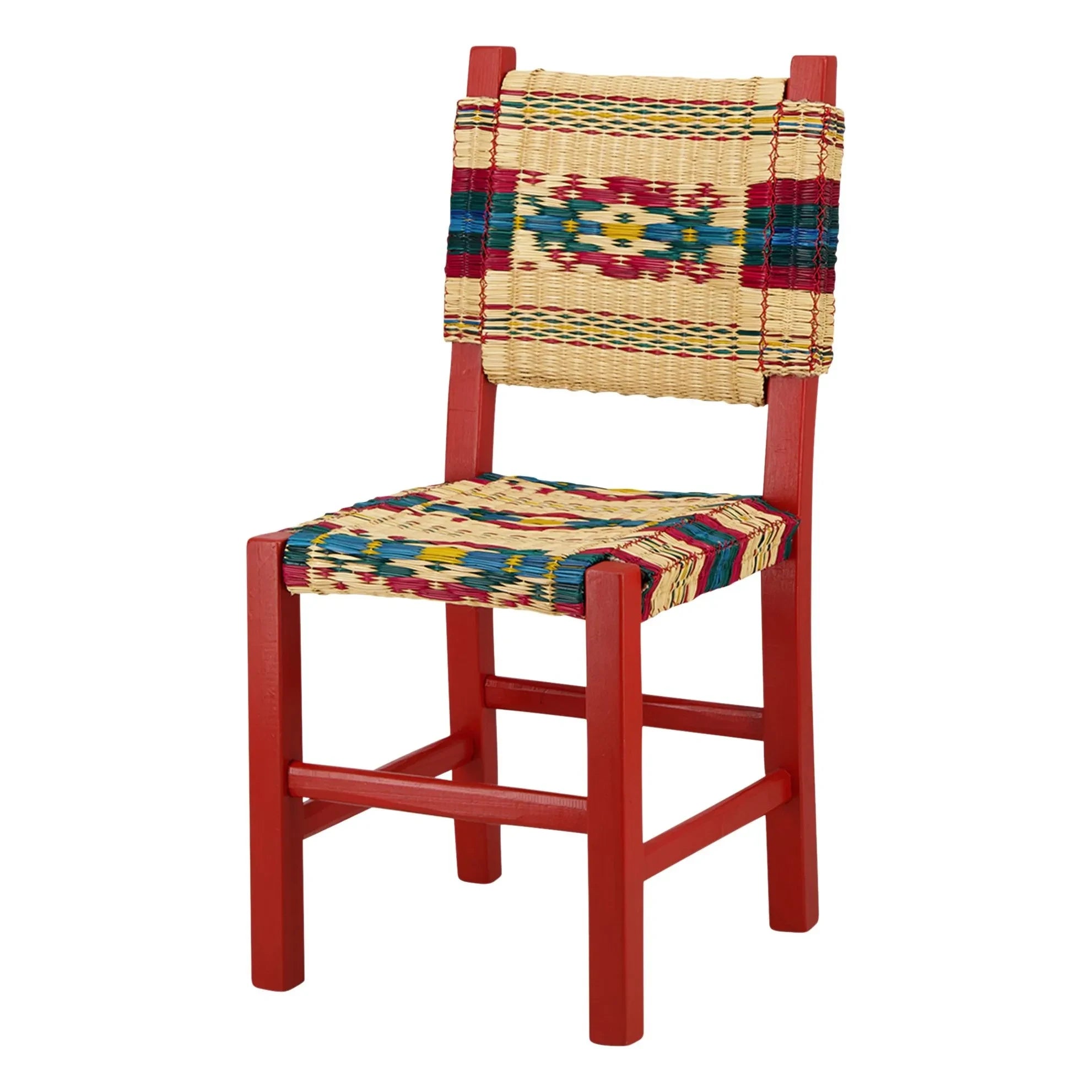 House of Capricorn - Coruche Rush-Woven Seat Chair | Red