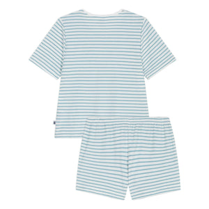 Petit Bateau - Striped Towel Pajama Shorts | Turquoise